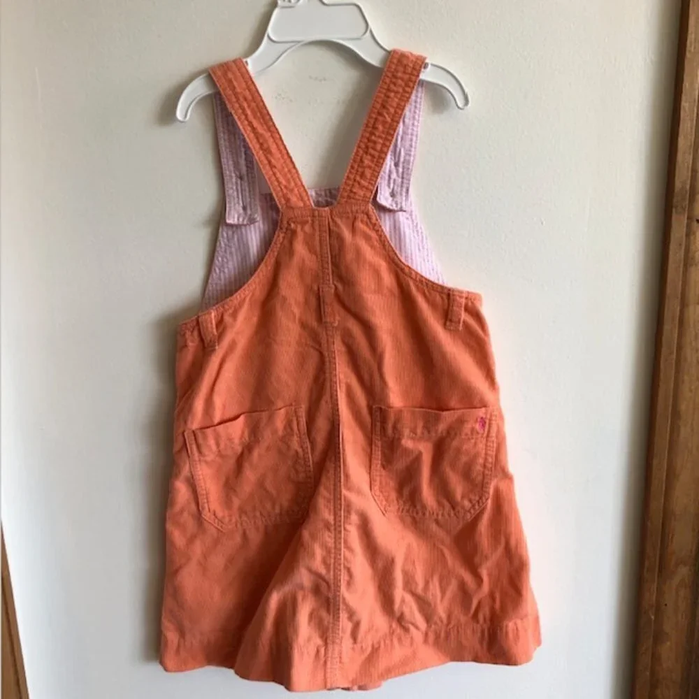 RALPH LAUREN Y2K Corduroy Orange Overall Jumper Dress 4
